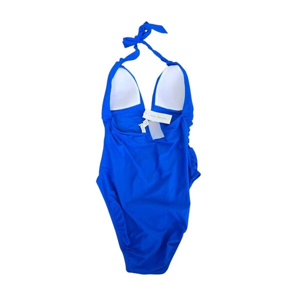 Mimi Flamingo One Piece Swimsuit Size 10 Willow Halter Blue V-Neck NEW - Picture 4 of 6